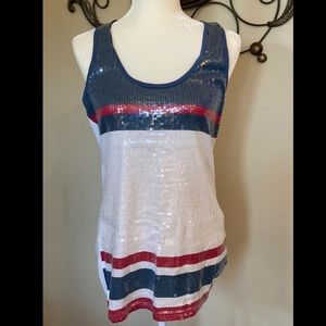 Patriotic Red, White & Blue GUESS Brand Tank Top